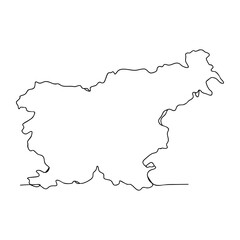 Obraz premium Vector line art map of Slovenia outline, minimalist geographic illustration of European country border