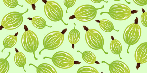 Green background with gooseberries.