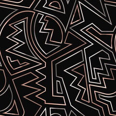 Scandinavian metallic maze. Seamless pattern.