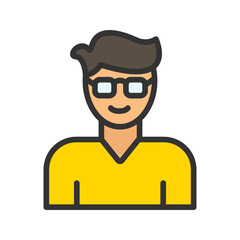 Nerd icon vector image. Suitable for mobile apps, web apps and print media.