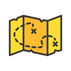 Pirate Map icon vector image. Suitable for mobile apps, web apps and print media.