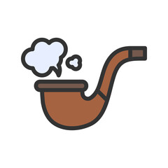 Smoking Pipe icon vector image. Suitable for mobile apps, web apps and print media.