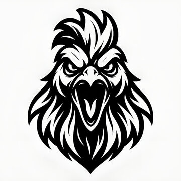 Raging rooster head