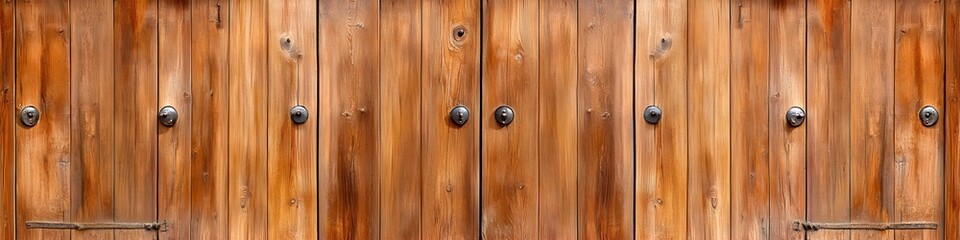 Obraz premium A wooden door with a silver knob