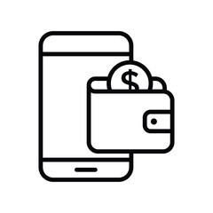 digital wallet icon vector design template simple and clean