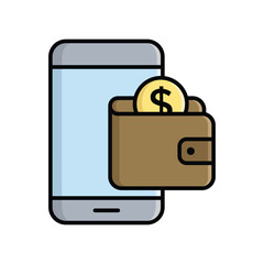Obraz premium digital wallet icon vector design template simple and clean