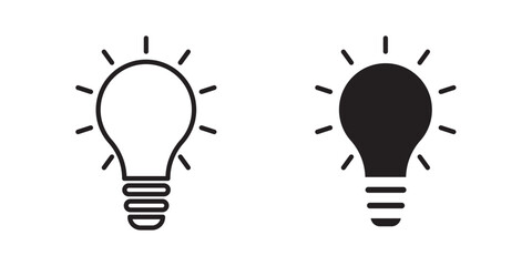 Light bulb idea icon Vector illustration stroke and fill on white background.