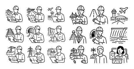 Fototapeta premium Infrastructure Icons Grid