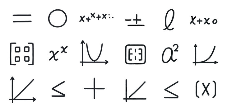 Mathematics Icon Grid