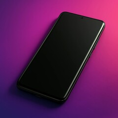 Matte Black Smartphone Render &ndash; Full-Screen Curved Display on Light Grey Background