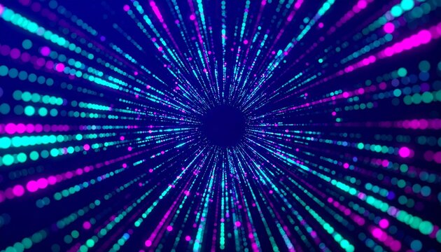 Abstract digital tunnel with vibrant colors - Powered by Adobe