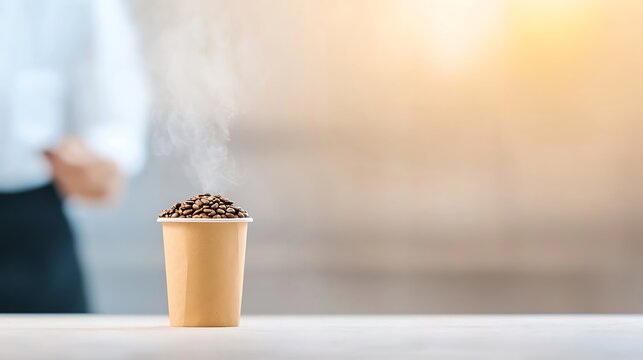 Refreshing cold brew coffee in a tall cup on a table