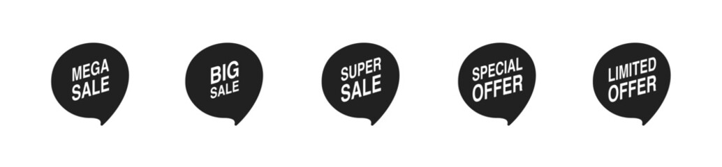 Sale badges, tags, labels set. Vector EPS 10