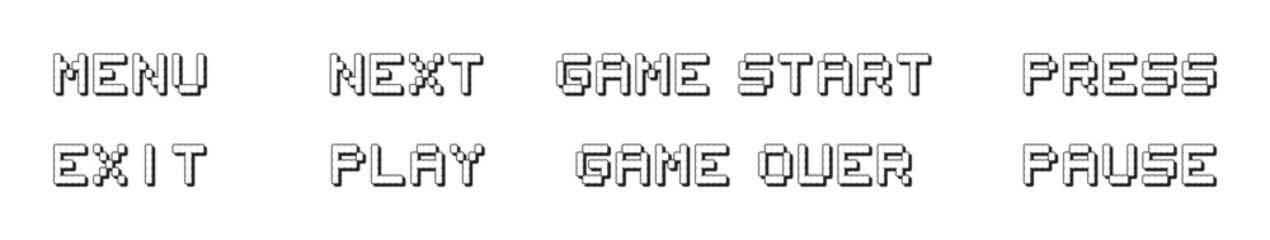 Retro pixel game text. Vector EPS 10