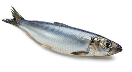 Obraz premium Detailed Studio Shot of a Fresh Herring Fish on White Background