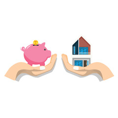 Saving Money for Home Mortgage Concept Design