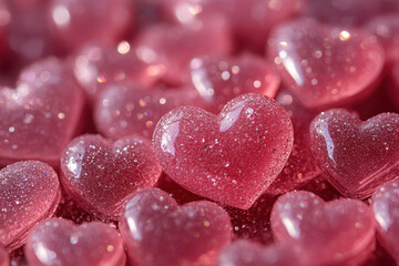 Pink hearts wallpaper.