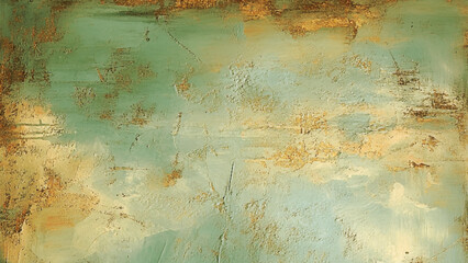 Grunge texture effect. Distressed overlay rough textured on dark space. Grainy green background. Graphic design element concrete wall 