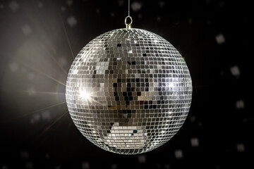 Classic disco ball dark background