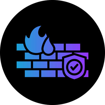Firewall Protection glyph gradient icon