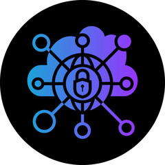 Fototapeta premium Private Network glyph gradient icon
