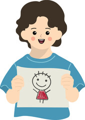 그림을 그리고 발표하는 어린이