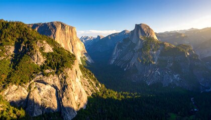 Yosemite Valley panorama at sunrise