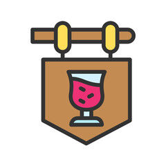 Bar Sign icon vector image. Suitable for mobile apps, web apps and print media.