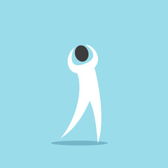 Man holding head in despair. Depression, mental disorder, stress, emotion, burnout, headache, trouble, failure, sorrow, helplessness and scream concept. Flat design. EPS 8 vector illustration