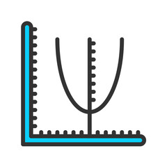 Drawing Graphs icon vector image. Suitable for mobile apps, web apps and print media.