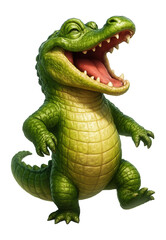 Fototapeta premium Cheerful crocodile singing joyfully.