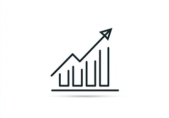 Simple black line graph with upward arrow