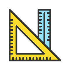 Ruler and Set Squate icon vector image. Suitable for mobile apps, web apps and print media.