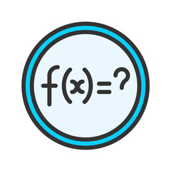 Solve Function icon vector image. Suitable for mobile apps, web apps and print media.