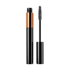 Dark mascara tube with copper accents