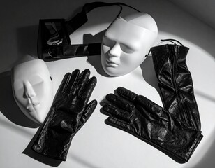  photography with leather, masks, and stylized fetish elements in dramatic light.&ldquo;