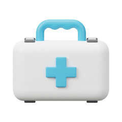 Fototapeta premium Modern 3D First Aid Kit Icon for Health and Emergency Care