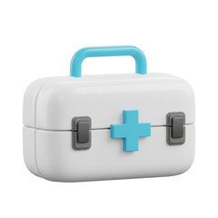 Modern 3D First Aid Kit Icon - Medical Emergency & Healthcare Safety Concept on White