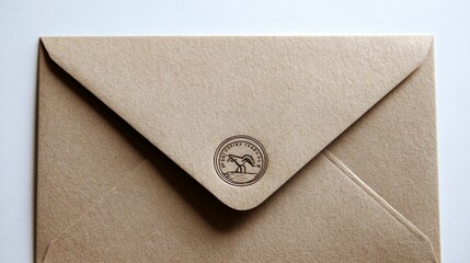 Kraft envelope with stamped logo design