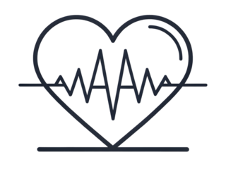Heartbeat line art icon isolated on a transparent background pulse