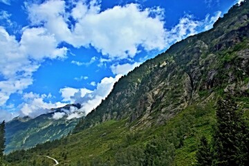Fototapeta premium Austrian Alps - view of the countryside nearby Grawa-waterfall in Stubai Alps