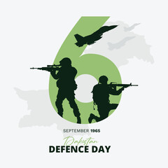 Naklejka premium 6 September, Pakistan defence day, Youm e Difa