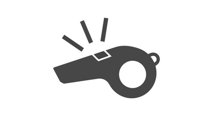 A gray whistle isolated on white background, used by coach or referee for signaling