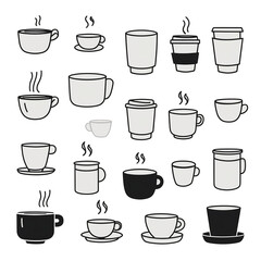 Obraz premium Minimalist Coffee Cup Line Art