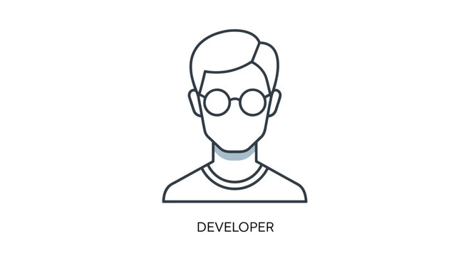 A simple developer icon isolated on white background with a clean design