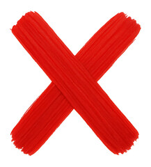 Obraz premium Hand-drawn red X sign.