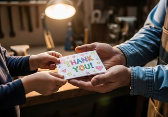 Labor Day Gratitude: Child Thanks Worker, Celebrating Teamwork and Occupations