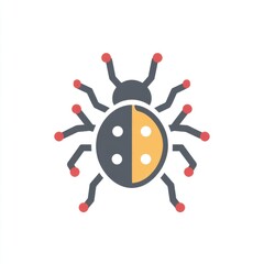 Malware Virus Flat Icon Clean Design