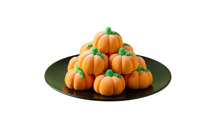 Deliciously festive pile of frosted pumpkin treats with vibrant green stems, perfect for autumn celebrations and holiday baking inspiration.