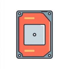 Fototapeta premium SSD Drive Flat Icon Minimal Details